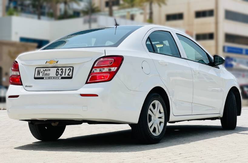 Rent Chevrolet Aveo in Dubai another back side