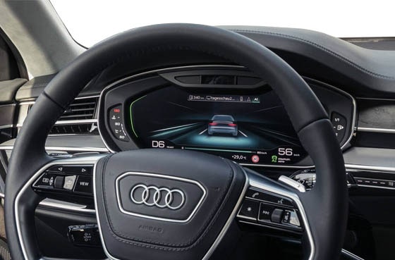 Audi A8 for rent in Dubai UAE interior steering