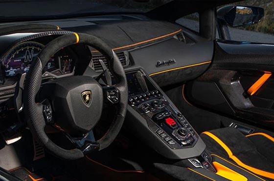 Rent Lamborghini SVJ in Dubai UAE interior