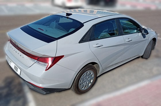 Rent a Hyundai Elantra 2022 in Dubai trunk
