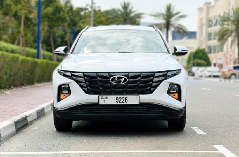 Rent Hyundai Tucson 2023 in Dubai frontview