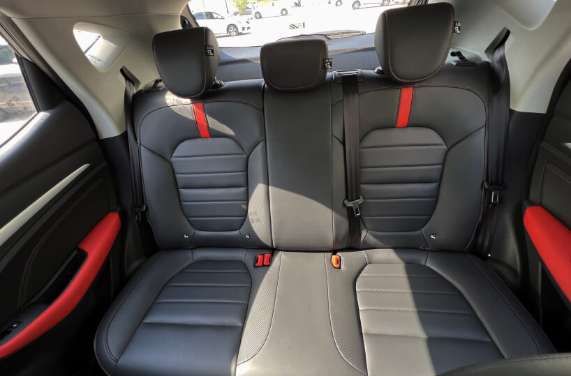Rent a MG ZST in Dubai Back seats