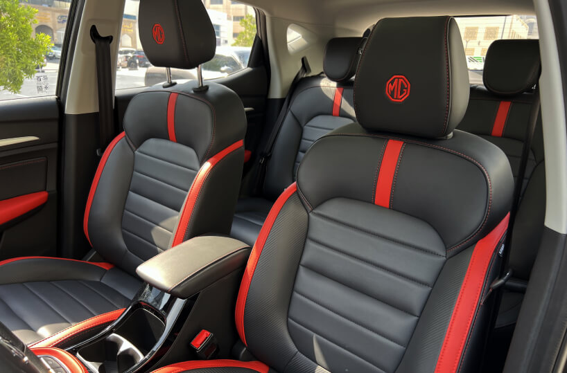 Rent a MG ZST in Dubai Front Seats