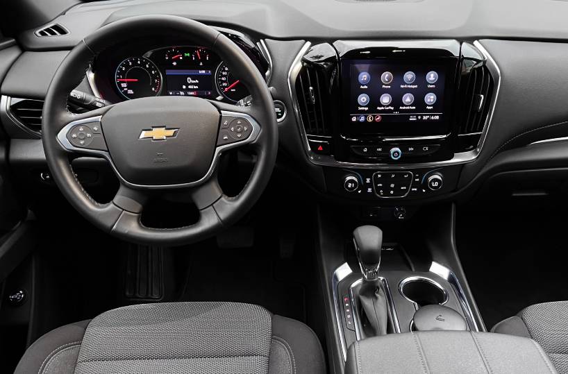 Rent Chevrolet Traverse 2023 in Dubai Interior Steering