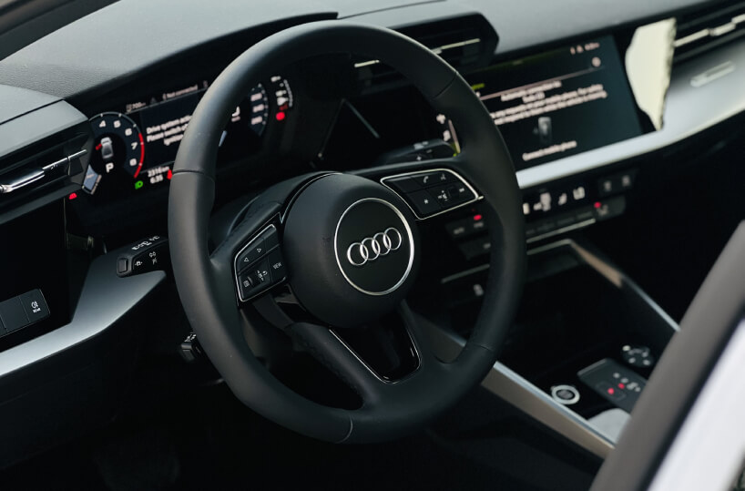 Rent Audi A3 in Dubai Interior Steering