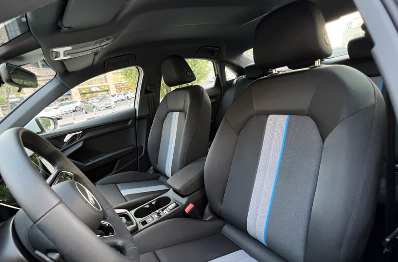 Rent Audi A3 in Dubai Interior front seats