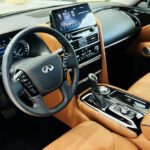Rent Infiniti QX80 in Dubai Interior desk