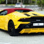 Rent Lamborghini Huracan Convertible in Dubai backside another view