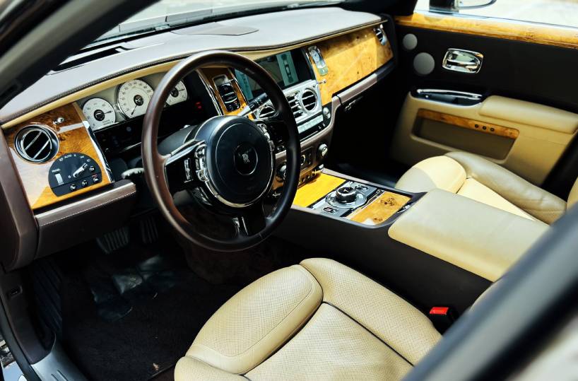 Rent Rolls-Royce Ghost in Dubai Interior from side