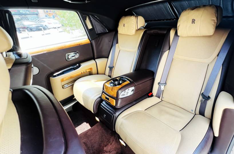 Rent Rolls-Royce Ghost in Dubai back seats