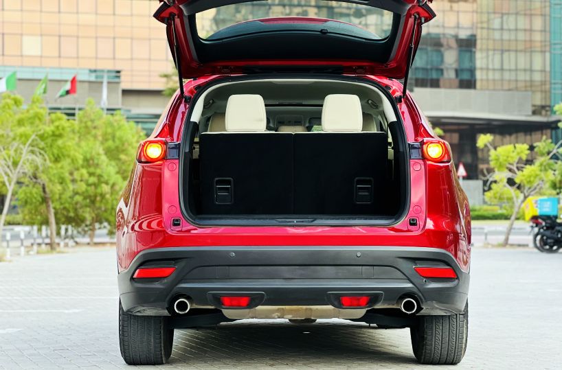 Rent a Mazda CX-9 in Dubai trunk opened