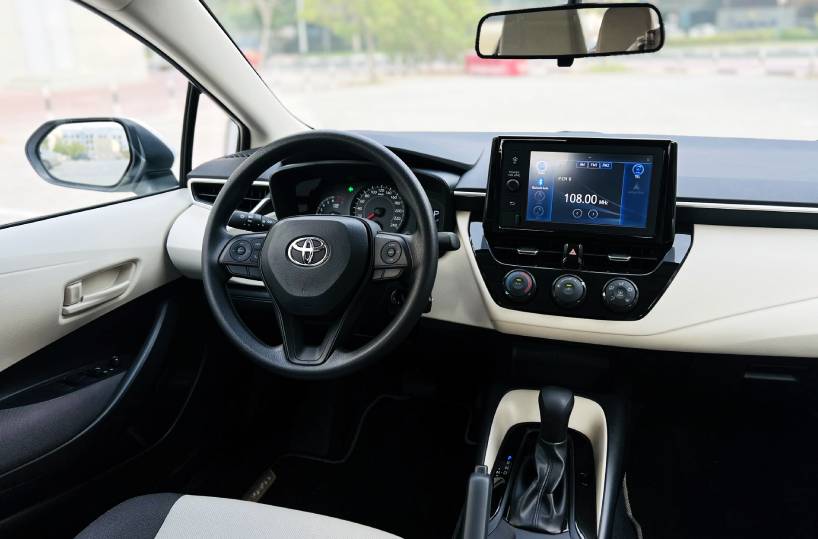 Rent a Toyota Corolla in Dubai Interior front