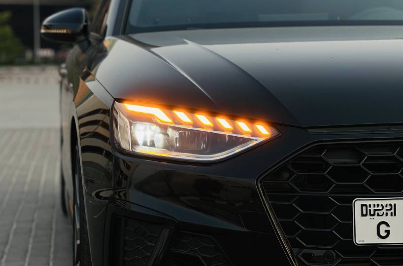 Rent Audi A4 in Dubai head light