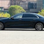 Rent Mercedes S class 2023 S500 in Dubai side view