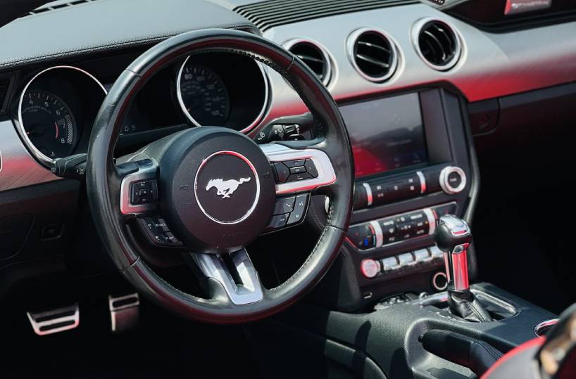 Rent Ford Mustang in Dubai UAE Interior frontside
