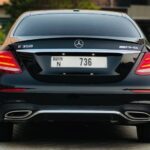 Rent Mercedes E class 350 in Dubai back view