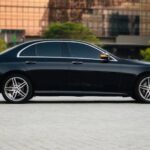 Rent Mercedes E class 350 in dubai side view